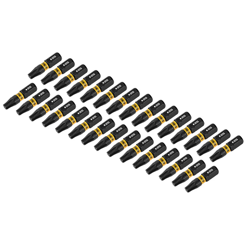 DeWalt DWAF1TX25IR30 T25 FLEXTORQ 1/4 x 1in Impact Driver Bits w/ Case, 30-Pack - Moutools