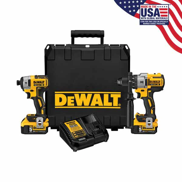 DeWalt DCK299P2 20V Li-Ion Brushless Hammerdrill / Impact Kit 5.0Ah, Case - Moutools