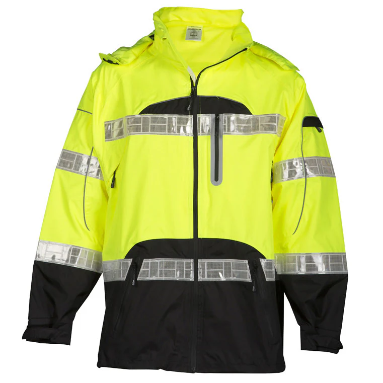 ML Kishigo RWJ106-4X/5X Black Series Class 3 HiVis Rain Jacket, Lime, 4X / 5XL - Moutools
