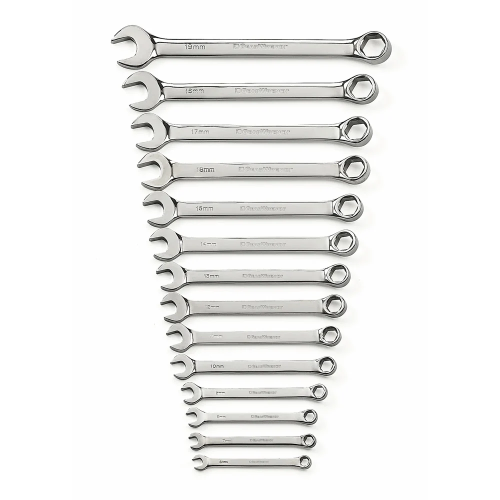 GearWrench 81925 14 Pc. 6 Point Combination Metric Wrench Set - Moutools