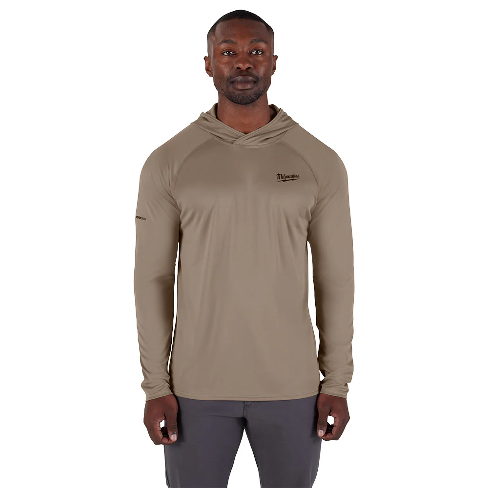 Milwaukee M550N-XL WORKSKIN Hooded Sun Shirt - SANDSTONE XL - Moutools