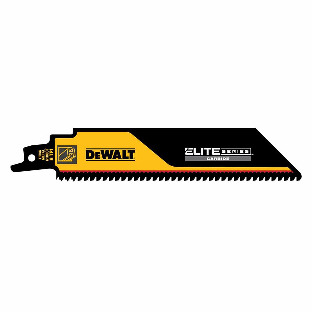 DeWalt DWAR6108CT-1 Elite Series Carbide Tipped 6-in 8-TPI Metal Cutting Reciprocating Saw Blade - Moutools