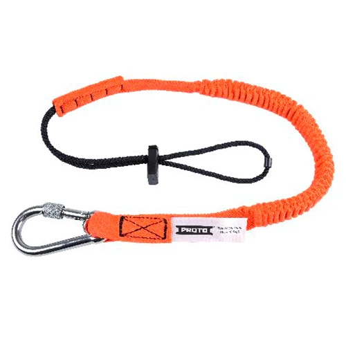 Proto JLAN15LBSSRP Elastic Lanyard with Screw Gate Carabiner - 15 lb. - Moutools