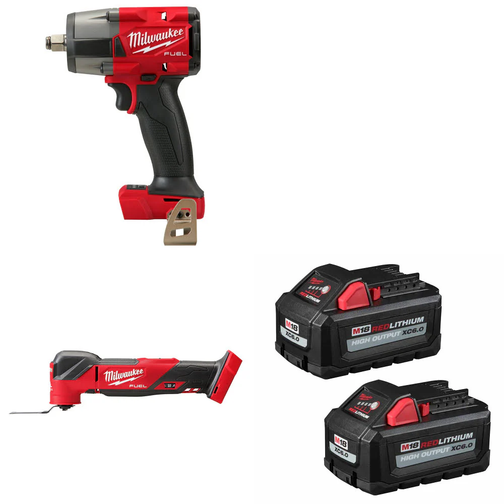 Milwaukee 2962-20 M18 Impact Wrench W/ 2836-20 M18 Multi-Tool & FREE Battery-2Pk - Moutools