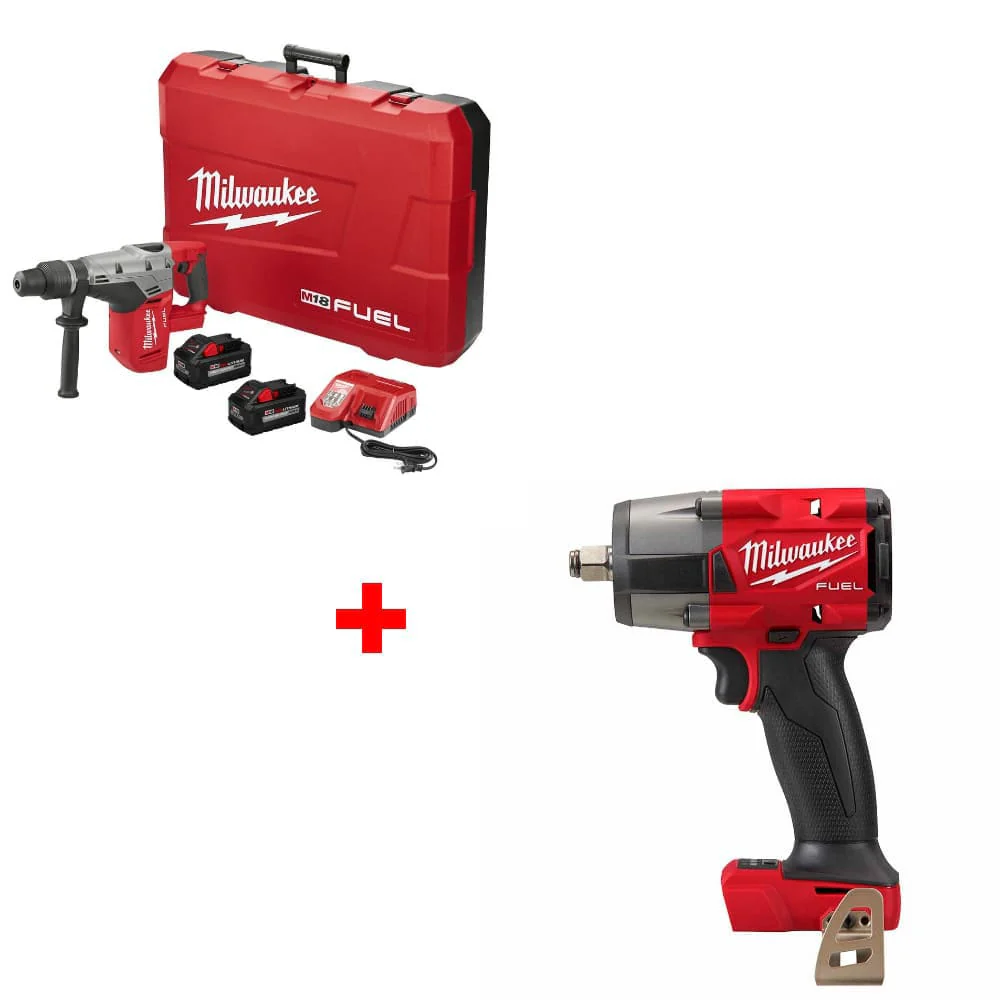 Milwaukee 2717-22HD M18 FUEL Rotary Hammer Kit w/ FREE 2962-20 Impact Wrench - Moutools