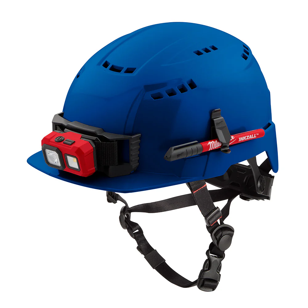 Milwaukee 48-73-1324 BOLT Blue Front Brim Safety Helmet (USA) - Type 2, Class C, Vented - Moutools