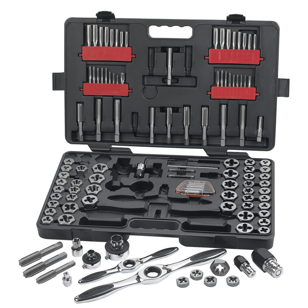 GearWrench 82812 114 Pc. SAE/Metric Ratcheting Tap and Die Set - Moutools
