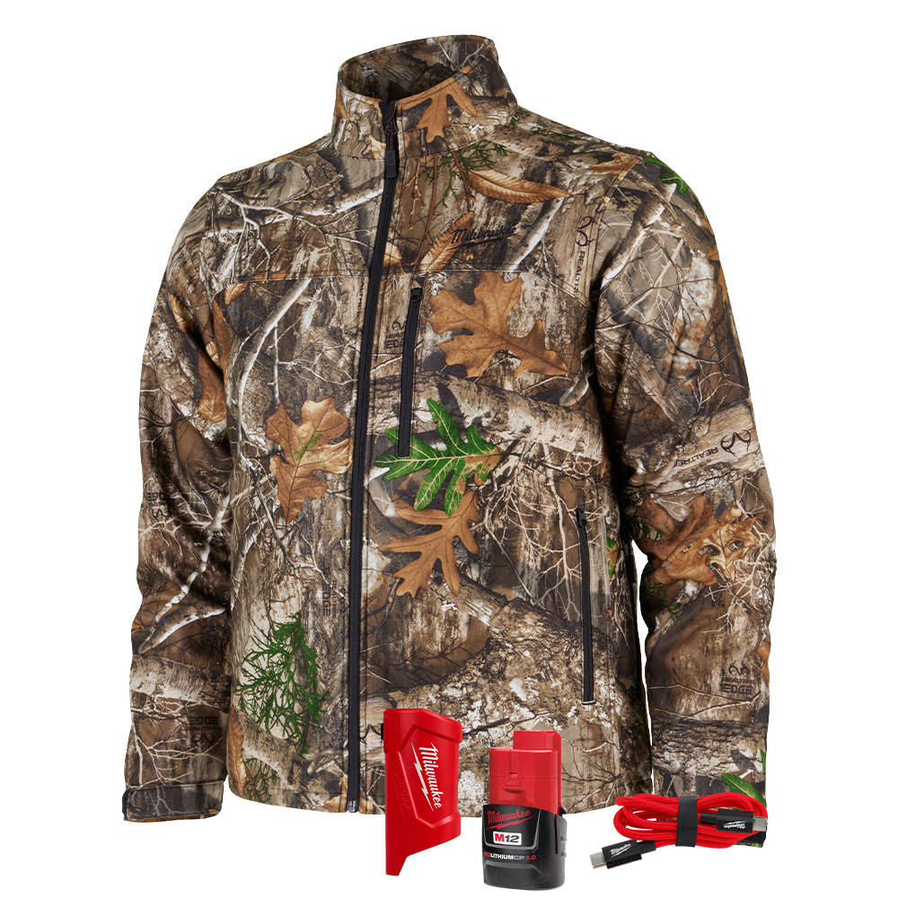 Milwaukee M101C-21 M12 Heated Camo Quietshell Jacket with (1) 3.0 Ah Battery and Charger - Moutools