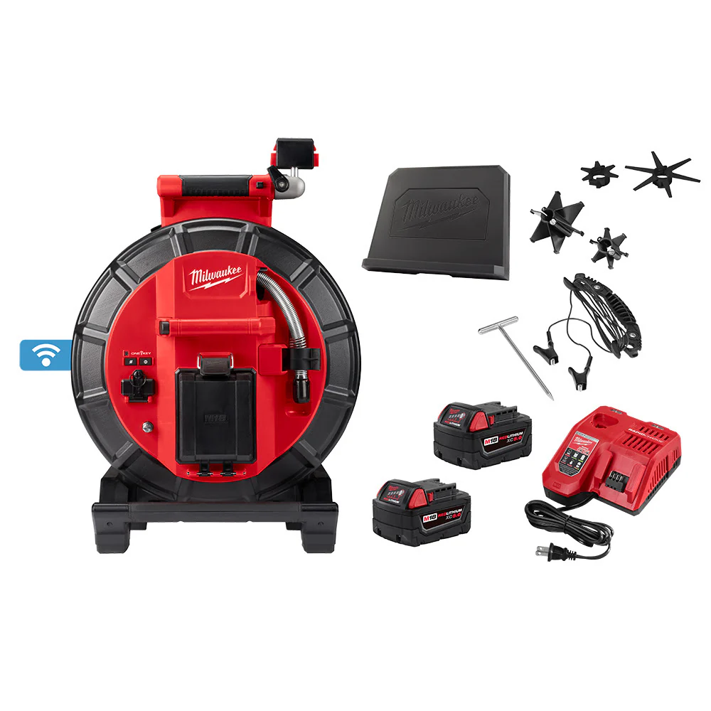 Milwaukee 3973-22 M18 120' Mid-Stiff Modular Pipeline Inspection System - Moutools