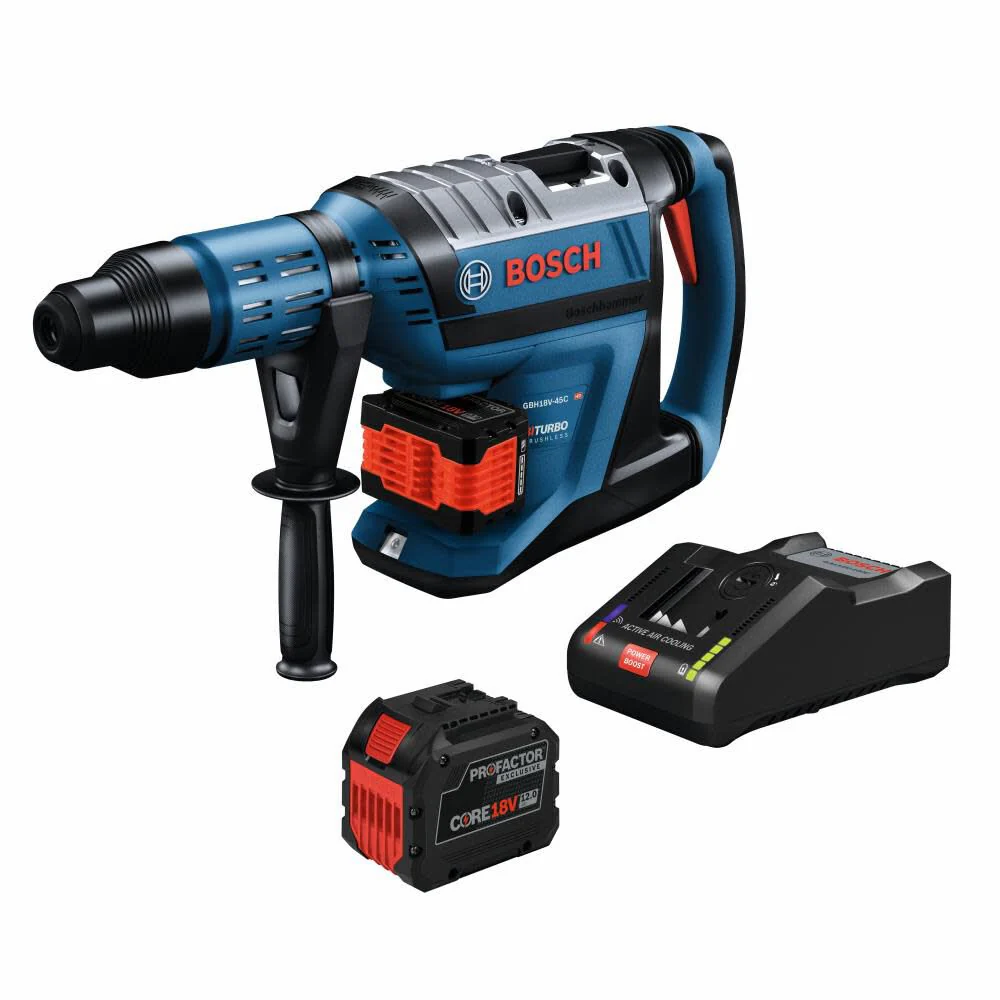 Bosch GBH18V-45CK27 18V PROFACTOR 1-7/8 SDS-max Rotary Hammer w/ (2) 12.0 Ah CORE Exclusive Batteries - Moutools