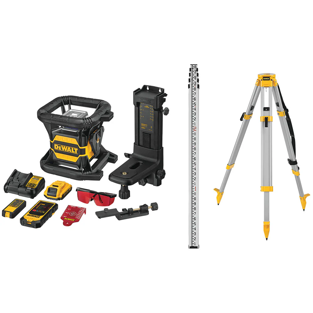 DeWalt DW080LRSK 20V MAX Tool Connect Red Tough Rotary Laser Kit - Moutools