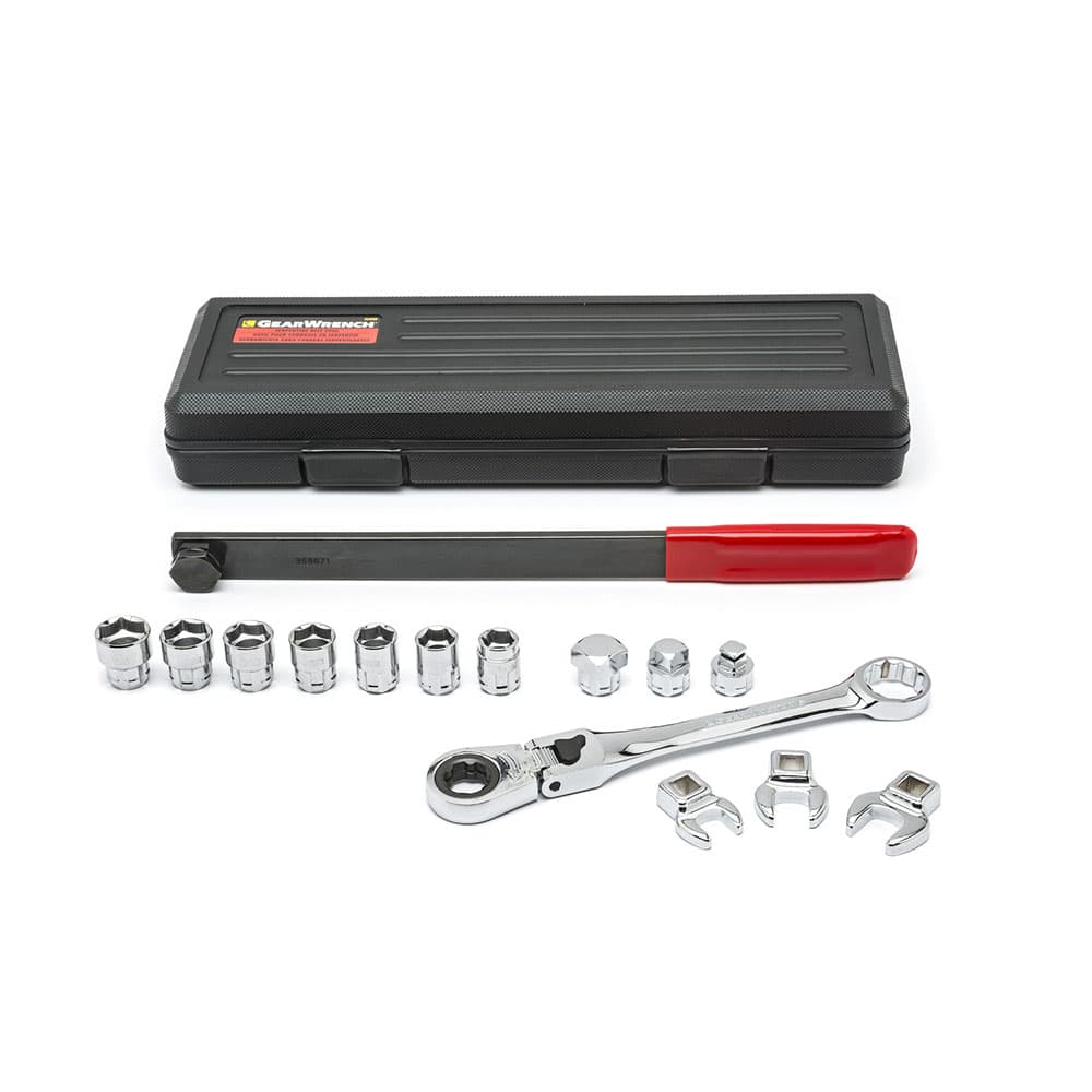 GearWrench 89000 15 Pc. Serpentine Belt Tool Set with Locking Flex Head Ratcheting Wrench - Moutools