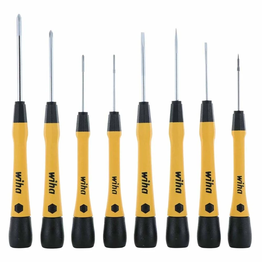 Wiha 27396 8 Piece ESD Safe Picofinish Precision Screwdriver Set in Pouch - Moutools