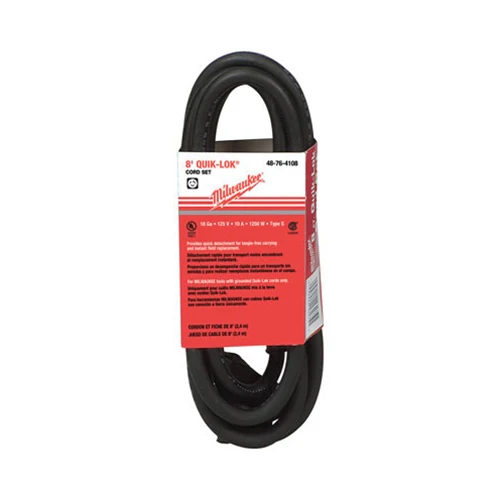 Milwaukee 48-76-4108 8 ft. Quik-Lok Cord withTwist Lock Plug - Moutools