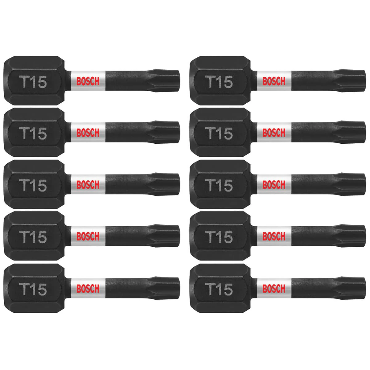 Bosch ITT151B 10 pc. Impact Tough 1 In. Torx #15 Insert Bits (Bulk Pack) - Moutools
