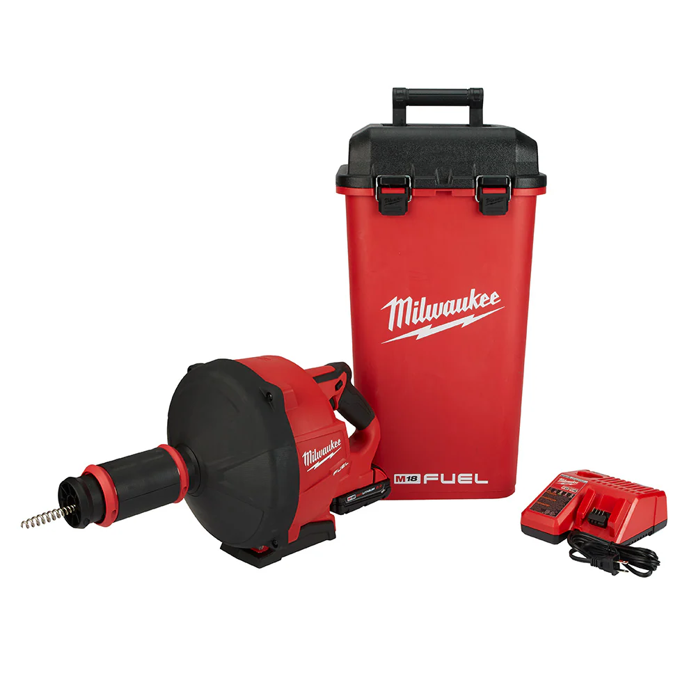 Milwaukee 2772A-21 M18 Fuel Drain Snake Drain Cleaner with Cable-Drive Kit-A - Moutools