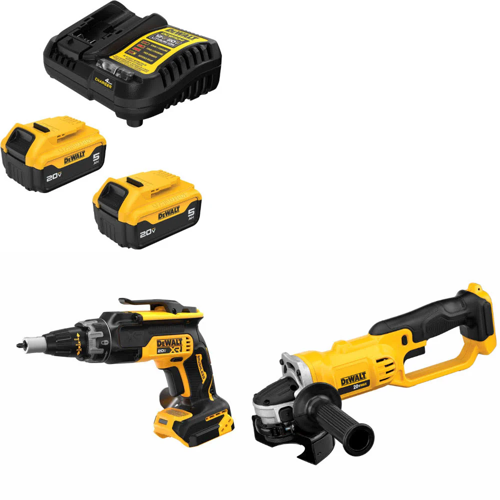DeWalt DCB205-2C 20V Max Starter Kit W/ DCF630B 20V Screwgun & Cut-Off Tool - Moutools