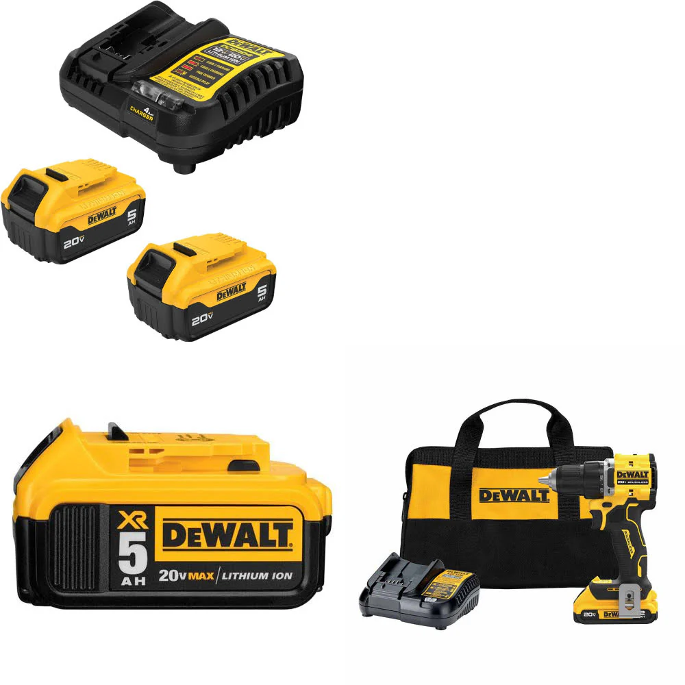 DeWalt DCB205-2C 20V Starter Kit W/ DCB205 20V Battery Pack & Drill/Driver Kit - Moutools