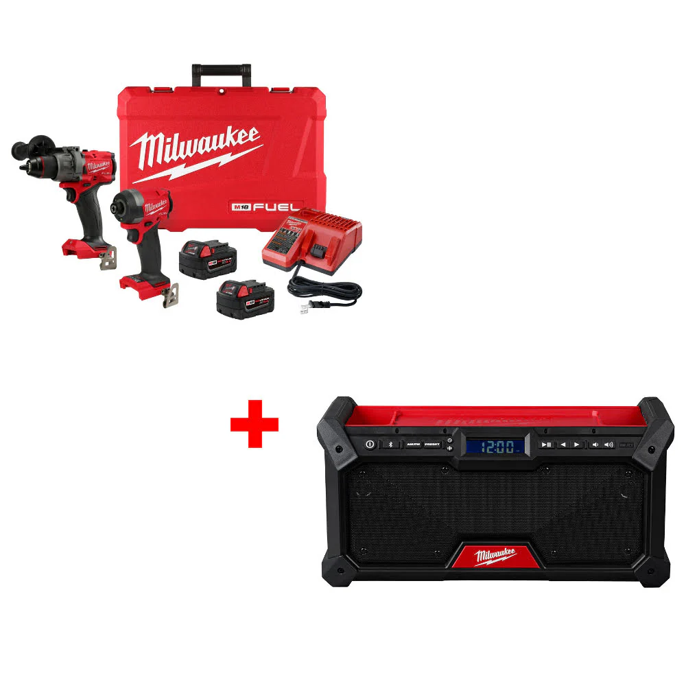 Milwaukee 3697-22 M18 FUEL 2-Tool Combo Kit W/ FREE 2952-20 M18 Jobsite Radio - Moutools