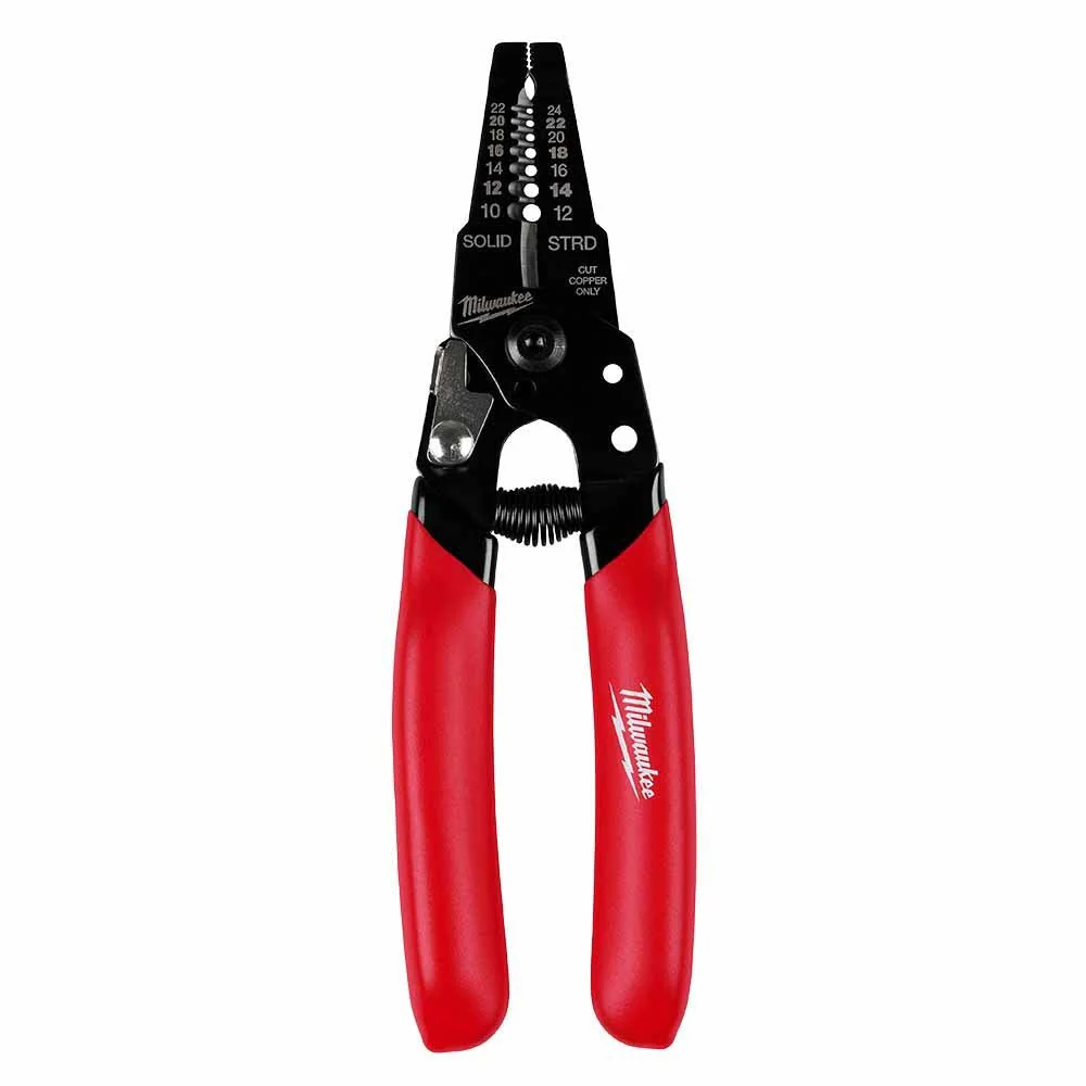 Milwaukee 48-22-3043 10-24 AWG Compact Dipped Grip Wire Stripper & Cutter - Moutools