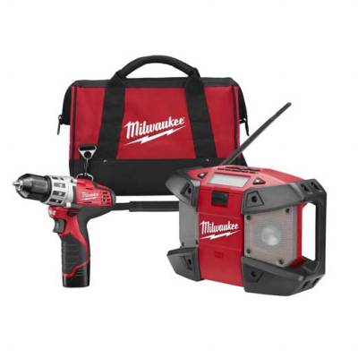 Milwaukee 2492-22 M12 12V Drill and Radio Combo Kit - Moutools