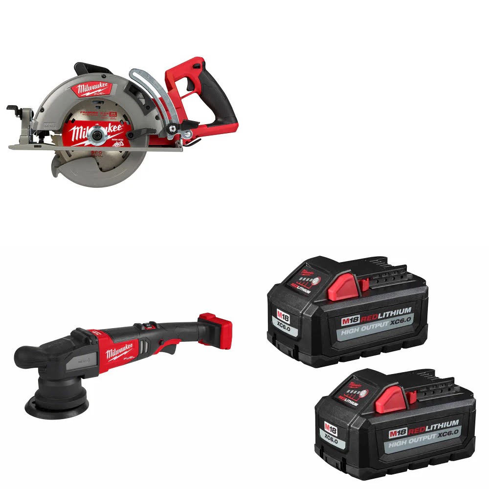 Milwaukee 2830-20 M18 FUEL Circ Saw W/ 2684-20 M18 Polisher & FREE Battery-2Pk - Moutools
