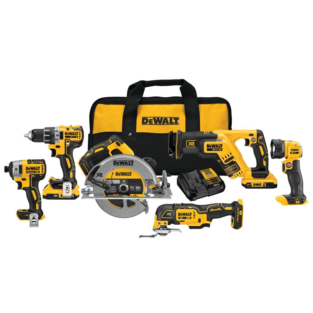 DeWalt DCK684D2 20-Volt MAX Cordless 6-Tool Combo Kit with (2) 20-Volt 2.0Ah Batteries & Charger - Moutools
