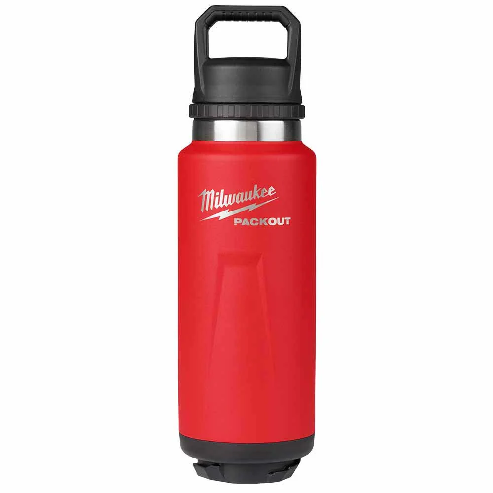 Milwaukee 48-22-8397R PACKOUT 36oz Insulated Bottle with Chug Lid - Red - Moutools