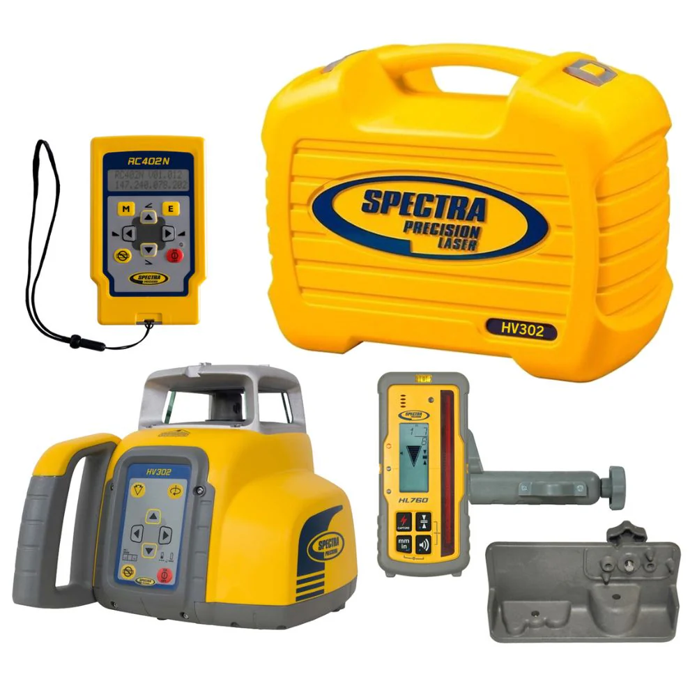Spectra HV302 Horizontal / Vertical RED Laser Package with HL760 Receiver and Remote - Moutools
