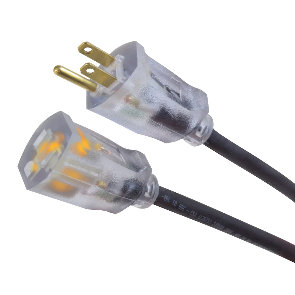 Southwire 3678SW0008 25' 12/3 Royal SJOOW Extension Cord (Black) - Moutools