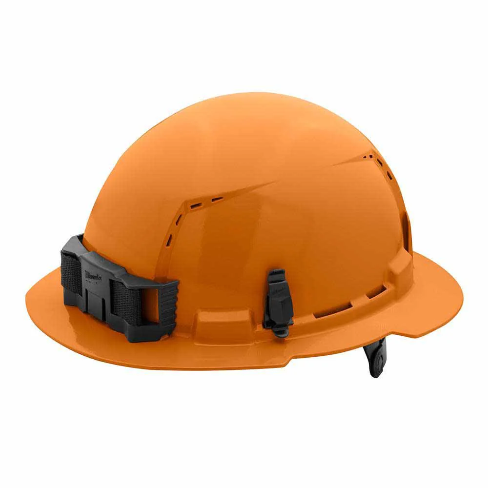 Milwaukee 48-73-1233 Orange Full Brim Vented Hard Hat with 6PT Ratcheting Suspension – Type 1 Class C - Moutools