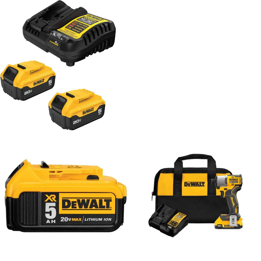 DeWalt DCB205-2C 20V Starter Kit W/ DCB205 20V Battery Pack & Impact Driver Kit - Moutools