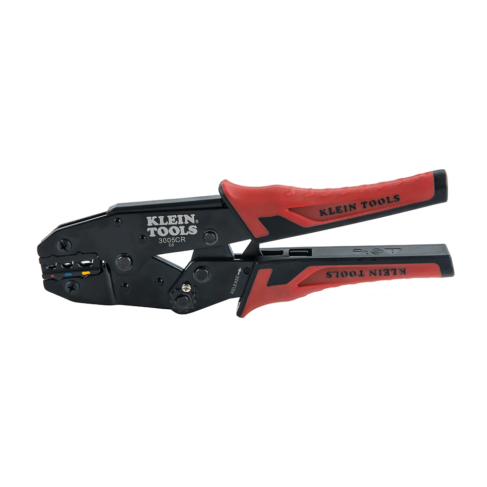 Klein 3005CR Ratcheting Crimper, 10-22 AWG - Insulated Terminals - Moutools