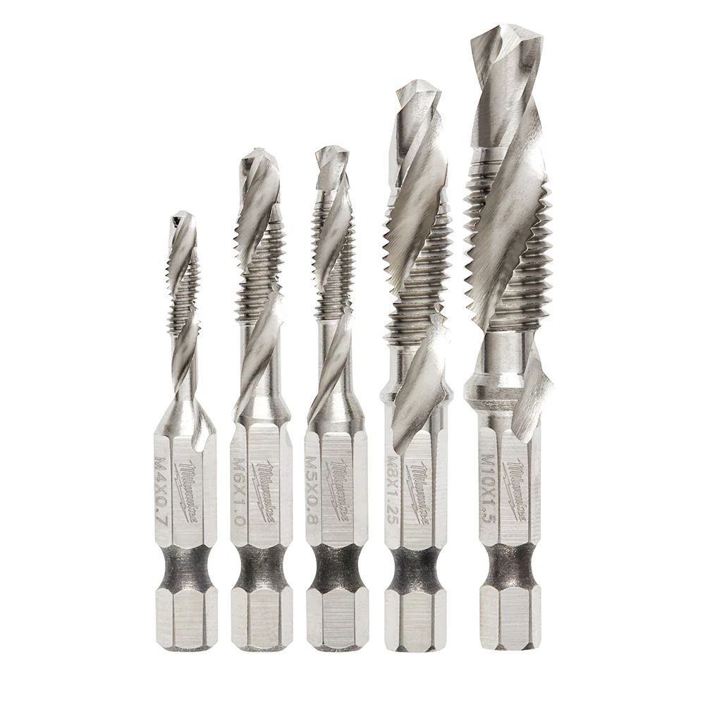 Milwaukee 48-89-4875 Shockwave 5-Piece Metric Impact Drill Tap Set - Moutools