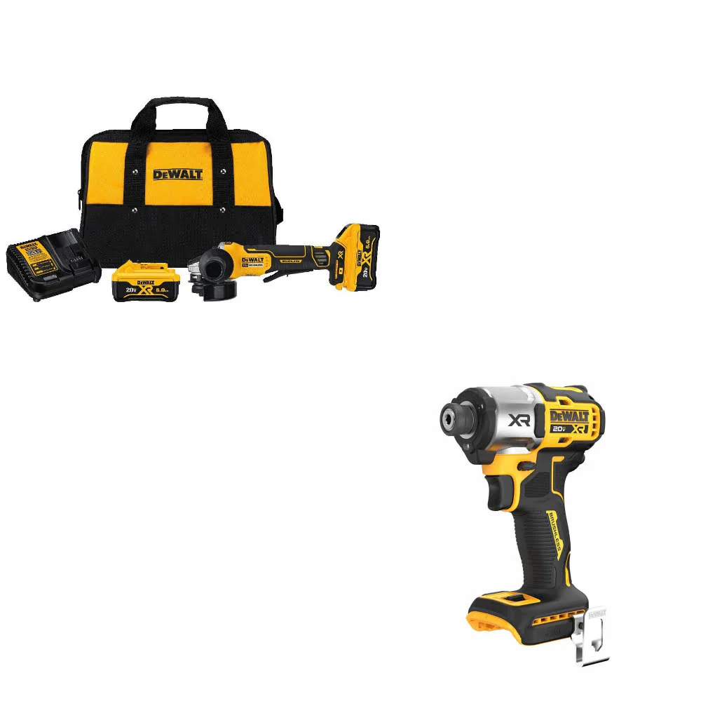 DeWalt DCG413R2 20V Angle Grinder Kit W/ FREE DCF845B 20V MAX Impact Driver - Moutools