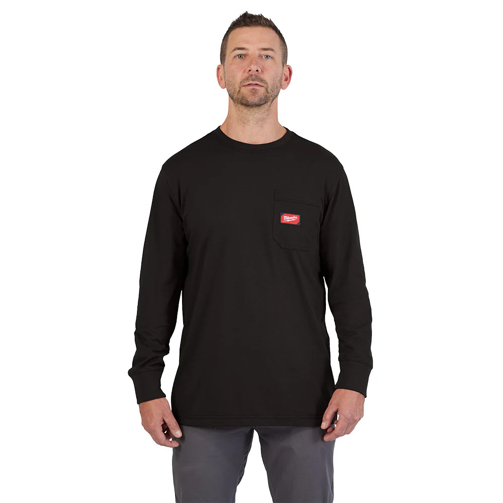 Milwaukee 606B GRIDIRON Pocket T-Shirt - Long Sleeve Black - Moutools