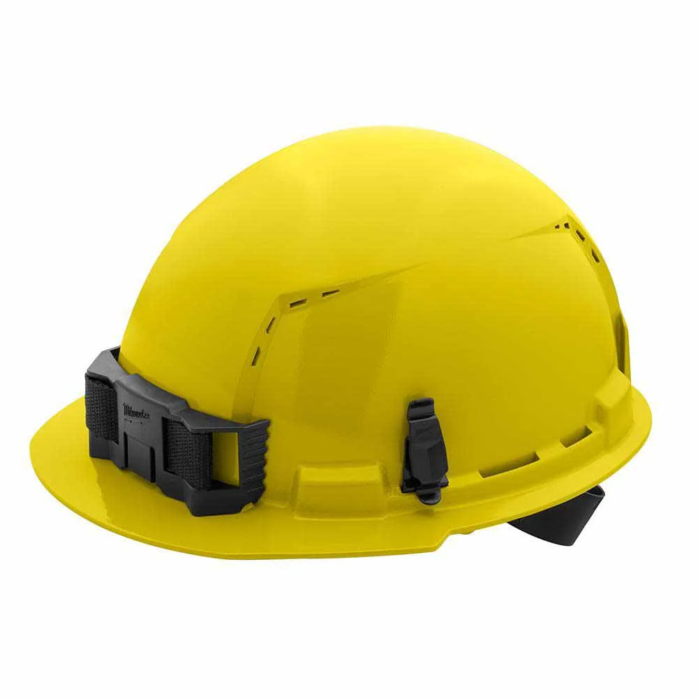 Milwaukee 48-73-1202 Yellow Front Brim Vented Hard Hat with 4PT Ratcheting Suspension – Type 1 Class C - Moutools