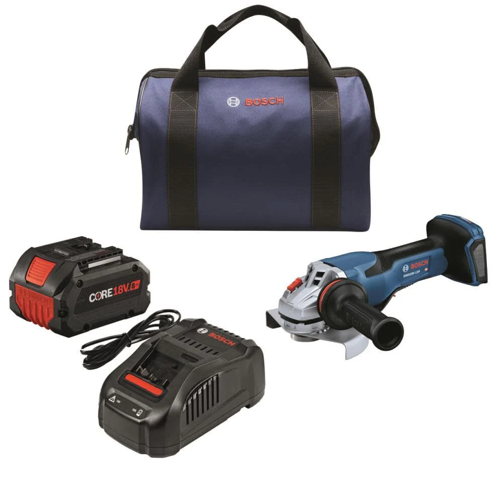 Bosch GWS18V-13PB14 PROFACTOR 18V 5 – 6 In. Angle Grinder with Paddle Switch with (1) CORE18V 8 Ah High Power Battery - Moutools