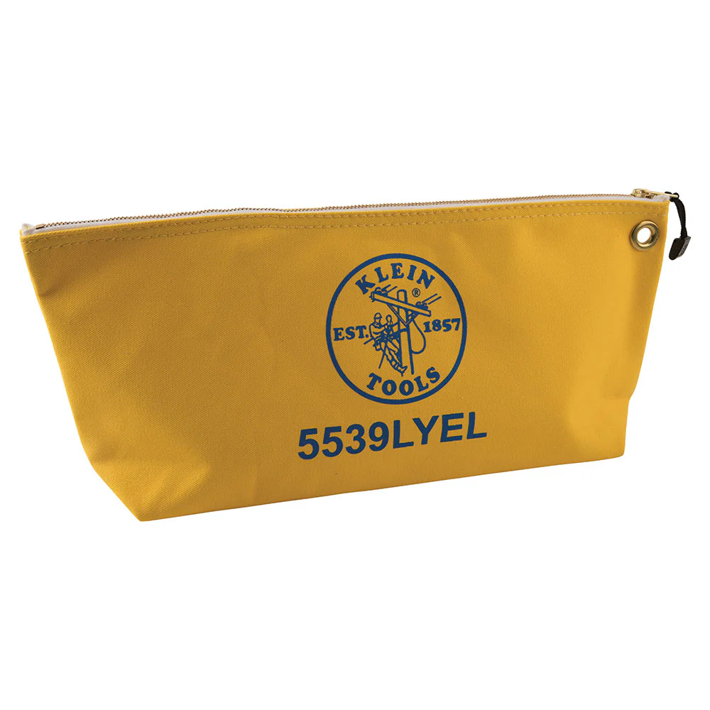 Klein Tools 5539LYEL Canvas Bag with Zipper, Large Yellow - Moutools