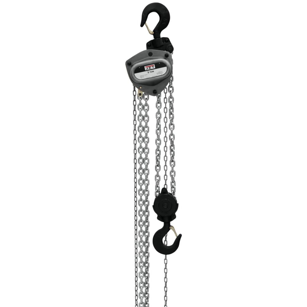Jet JT9-107100 L-100-500WO-10 5-Ton Hand Chain Hoist 10' Lift, Overload Protection - Moutools