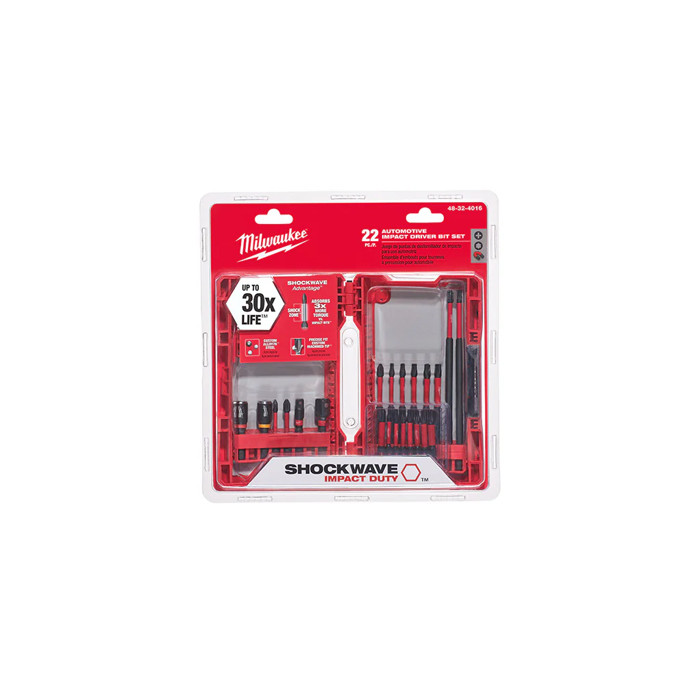 Milwaukee 48-32-4016 Shockwave Impact Duty Driver Bit Set, 22 Piece - Moutools