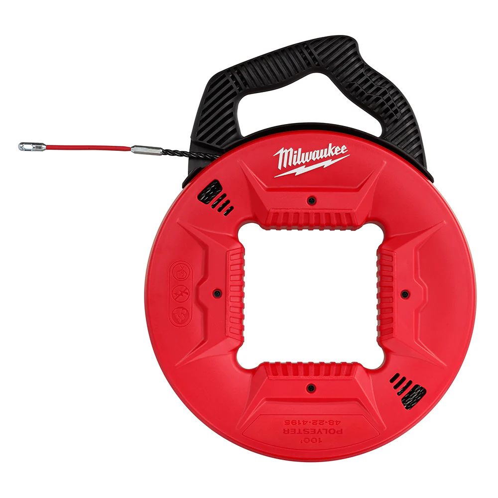 Milwaukee 48-22-4195 100' Polyester Fish Tape w/ Flexible Metal Leader - Moutools