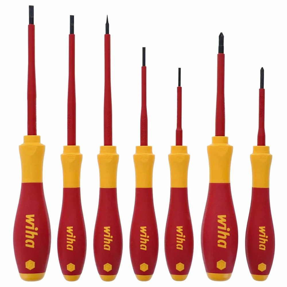 Wiha 32188 7 Piece Insulated SoftFinish Screwdriver Set - Moutools