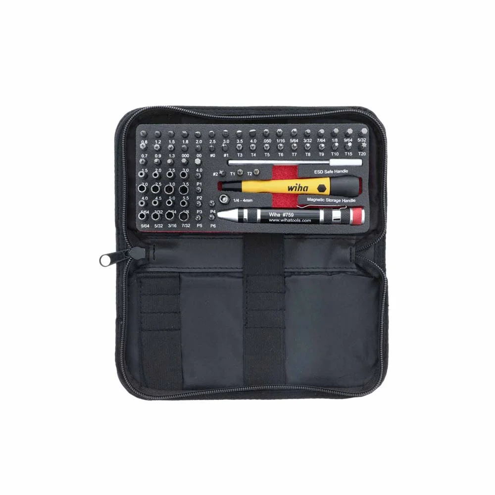 Wiha 75971 68 Piece System 4 ESD Safe Master Technician's Micro Bits Set - Moutools