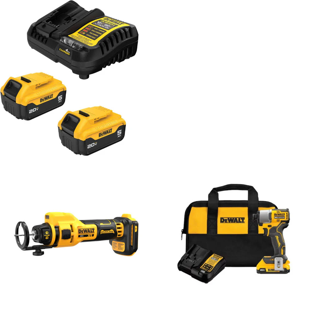 DeWalt DCB205-2C 20V Starter Kit W/ DCE555B 20V Cut-Out Tool & Impact Driver Kit - Moutools