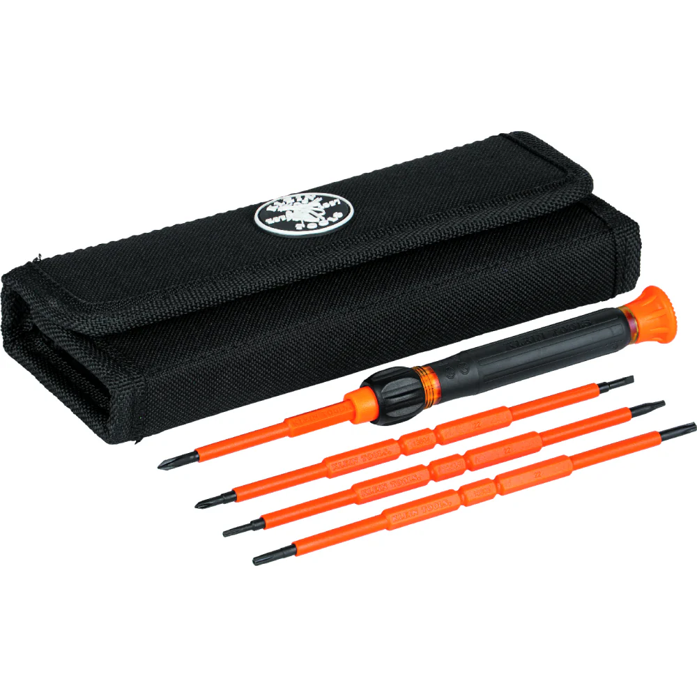 Klein 32584INSR 8-in-1 Insulated Precision Screwdriver Set with Case - Moutools