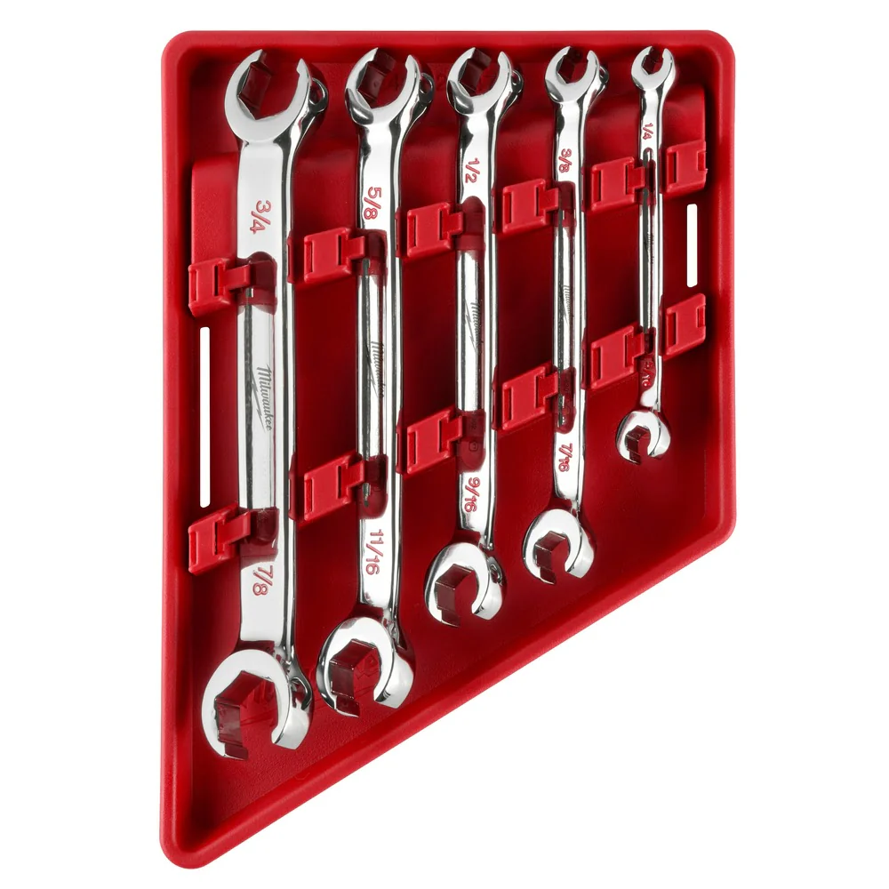 Milwaukee 48-22-9470 5pc Double End Flare Nut Wrench Set - SAE - Moutools