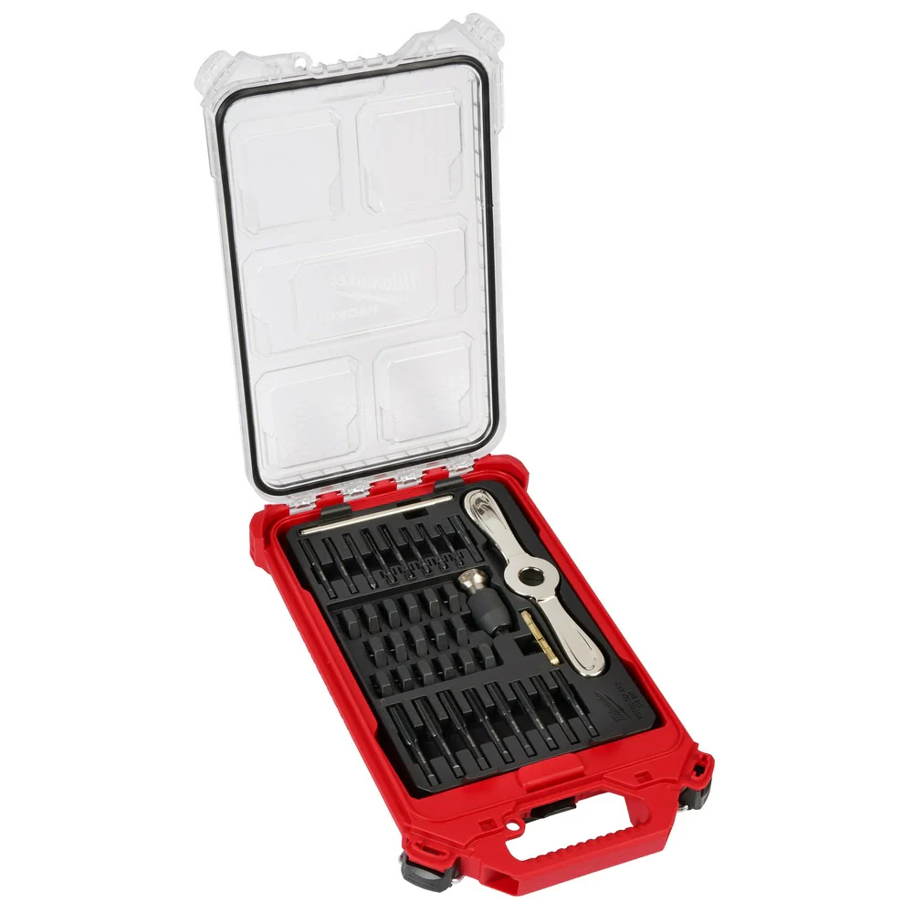 Milwaukee 49-22-5603 38PC Metric Tap & Die PACKOUT Set w/ Hex-LOK 2-in-1 Handle - Moutools