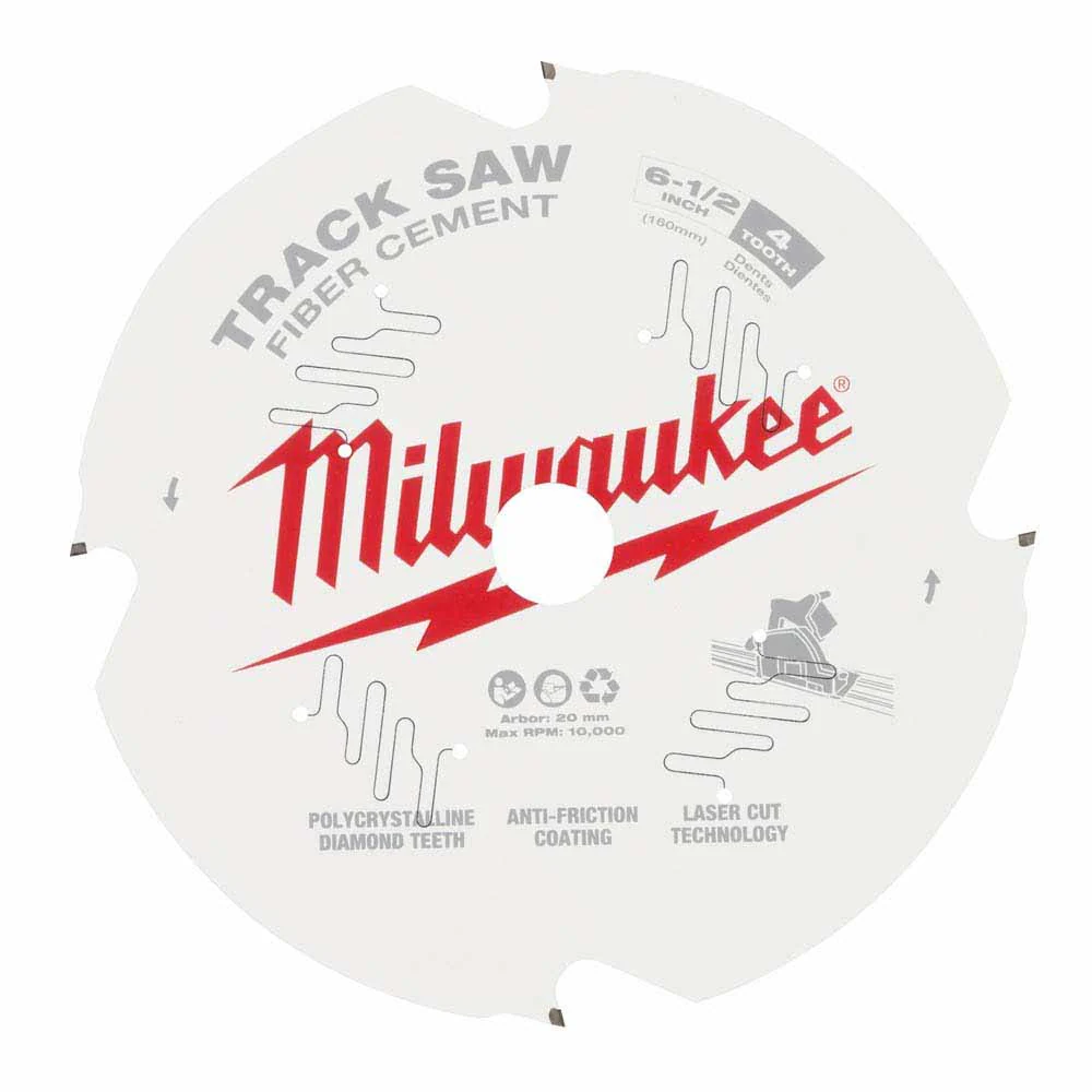 Milwaukee 48-40-0670 6-1/2” 4T Fiber Cement Track Saw Blade - Moutools
