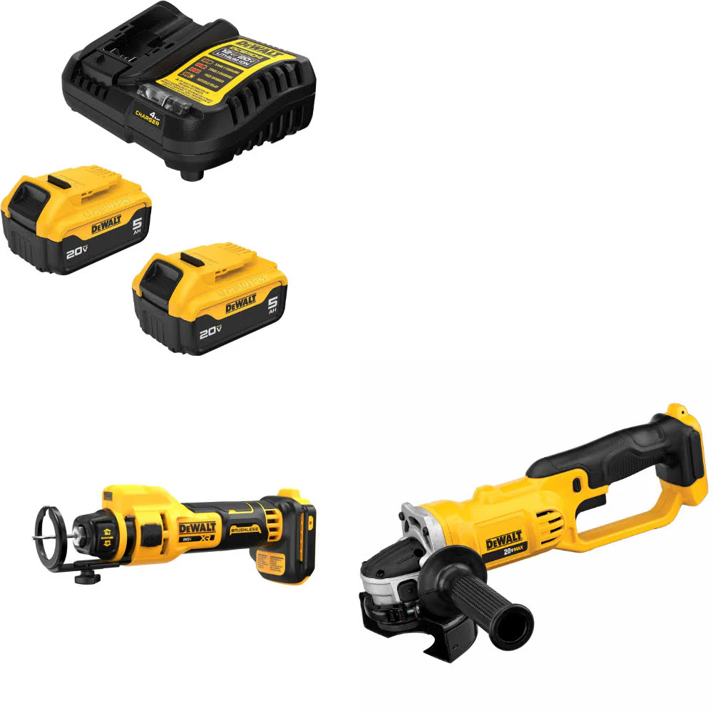 DeWalt DCB205-2C 20V Max Starter Kit W/ DCE555B 20V Cut-Out Tool & Cut-Off Tool - Moutools